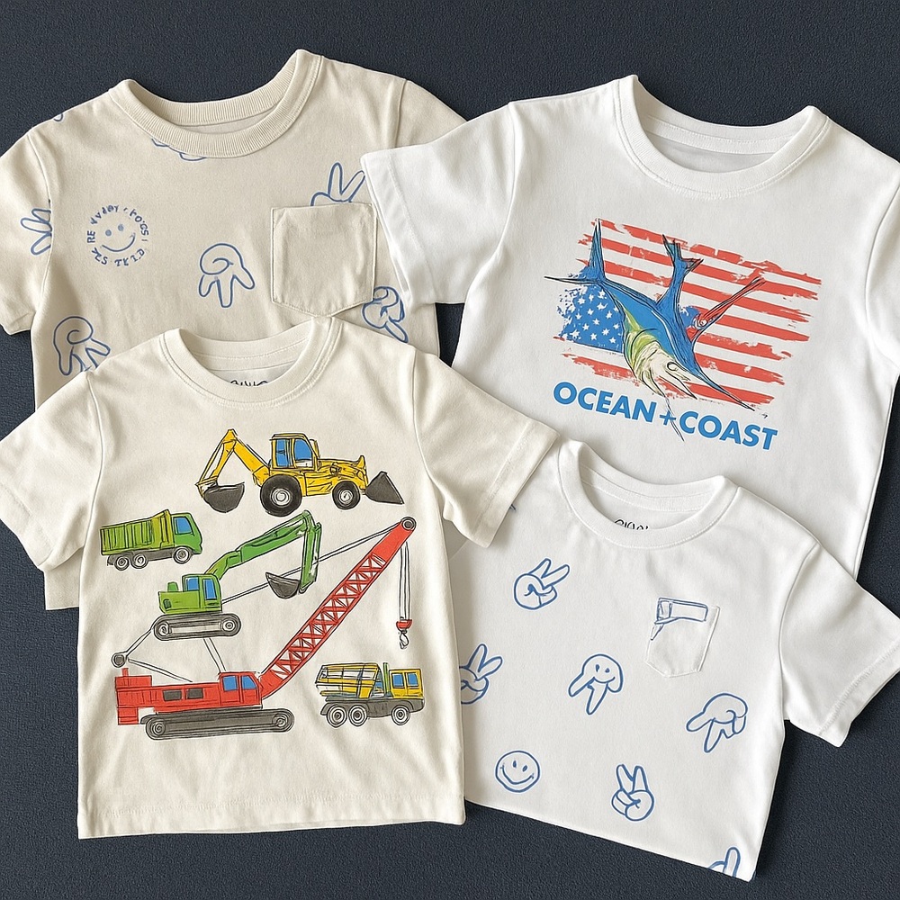 Boys 5T Shirt Bundle (3 Pack) – OshKosh B’gosh, Ocean + Coast, Graphic Tees